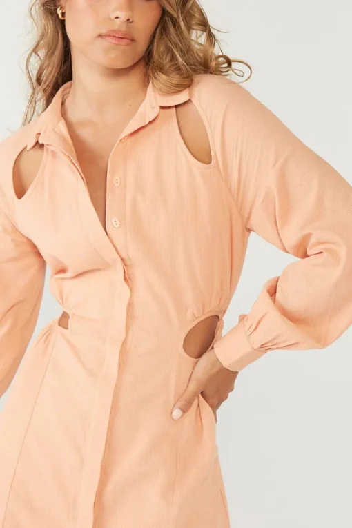 Sovere Studio SOVERE / STUDIO - Glimpse Mini Shirt Dress (Apricot) FINAL SALE
