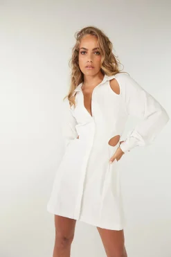 Sovere Studio SOVERE / STUDIO - Glimpse Mini Shirt Dress (Ivory) FINAL SALE