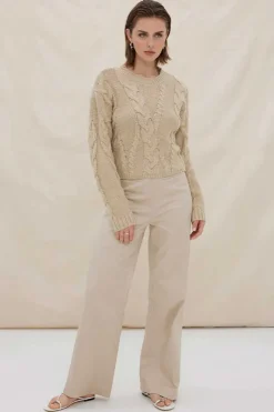 Women Sovere Studio SOVERE / STUDIO - LINKED CABLE SWEATER (FAWN)