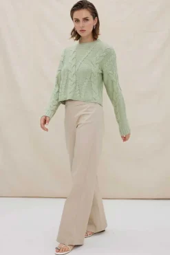 Women Sovere Studio SOVERE / STUDIO - LINKED CABLE SWEATER (ARTICHOKE)