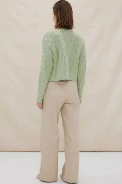 Women Sovere Studio SOVERE / STUDIO - LINKED CABLE SWEATER (ARTICHOKE)