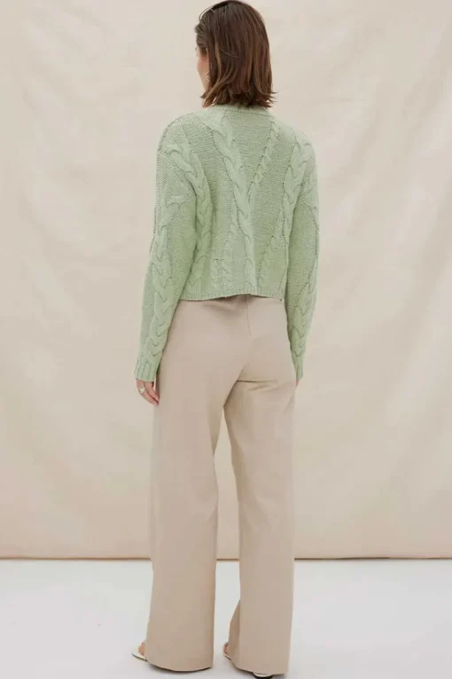 Women Sovere Studio SOVERE / STUDIO - LINKED CABLE SWEATER (ARTICHOKE)