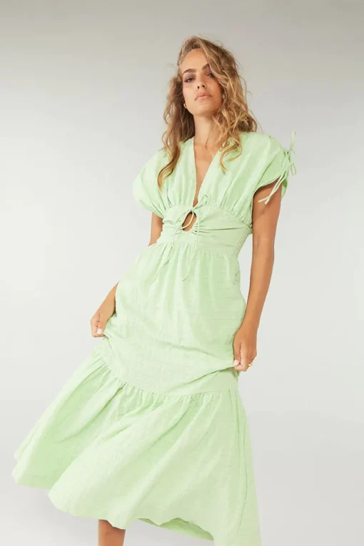 Sovere Studio SOVERE / STUDIO - Lucid Midi Dress (Lime) FINAL SALE