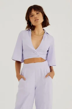 Women Sovere Studio SOVERE / STUDIO - OUTLINE WRAP SHIRT (PALE PERI)