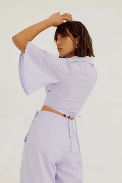 Women Sovere Studio SOVERE / STUDIO - OUTLINE WRAP SHIRT (PALE PERI)