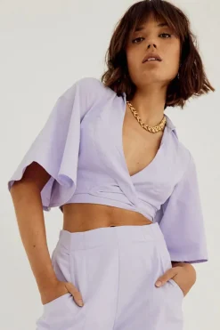 Women Sovere Studio SOVERE / STUDIO - OUTLINE WRAP SHIRT (PALE PERI)