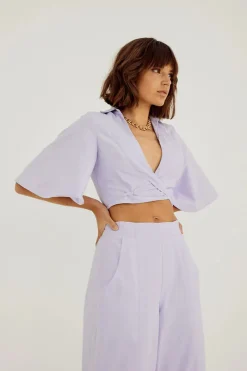 Women Sovere Studio SOVERE / STUDIO - OUTLINE WRAP SHIRT (PALE PERI)