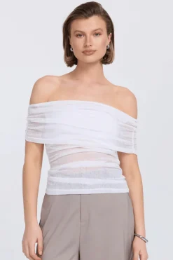 Sovere Studio SOVERE / STUDIO - RISE MESH SLEEVELESS TOP (CHALK)