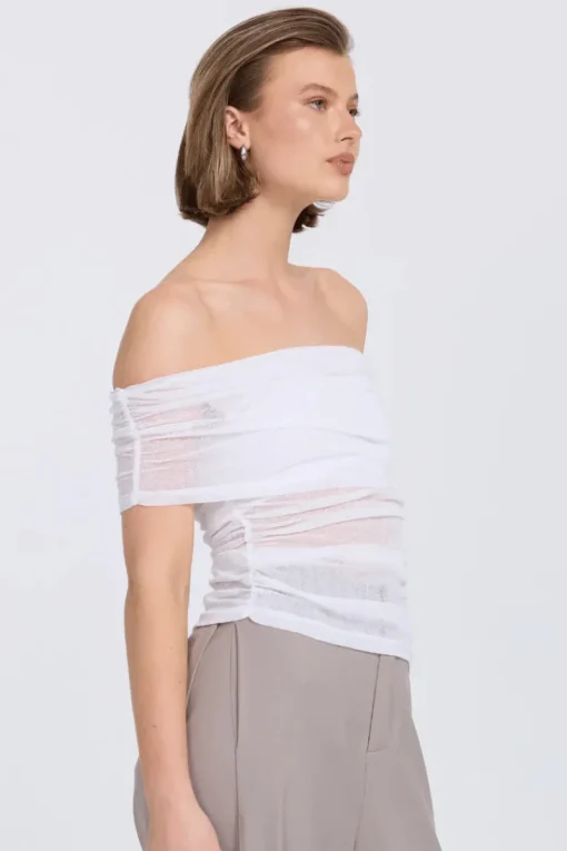 Sovere Studio SOVERE / STUDIO - RISE MESH SLEEVELESS TOP (CHALK)