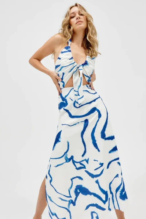 Sovere Studio SOVERE / STUDIO - TIDAL MIDI DRESS (BLUE TIDE)
