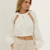 Sovere Studio - Depart Removable Sleeve Blouse (Ivory) FINAL SALE