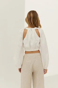 Sovere Studio - Depart Removable Sleeve Blouse (Ivory) FINAL SALE