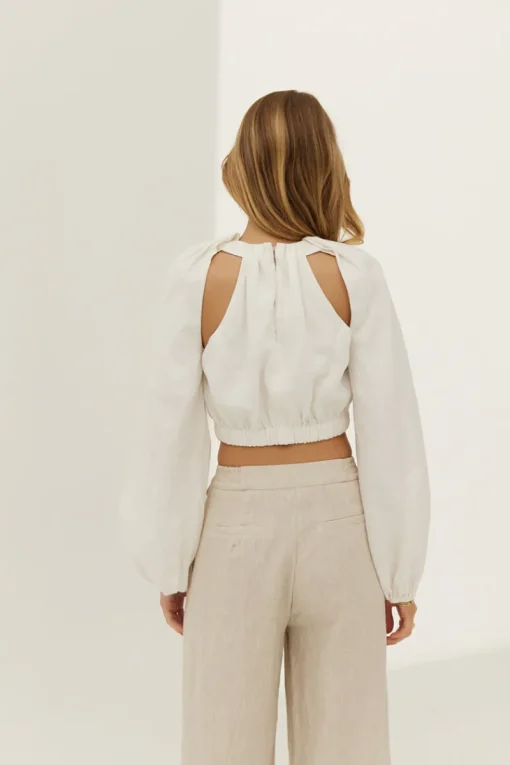 Sovere Studio - Depart Removable Sleeve Blouse (Ivory) FINAL SALE