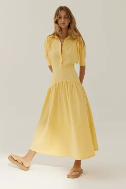 Sovere Studio - Hush Midi Shirt Dress (Butter)