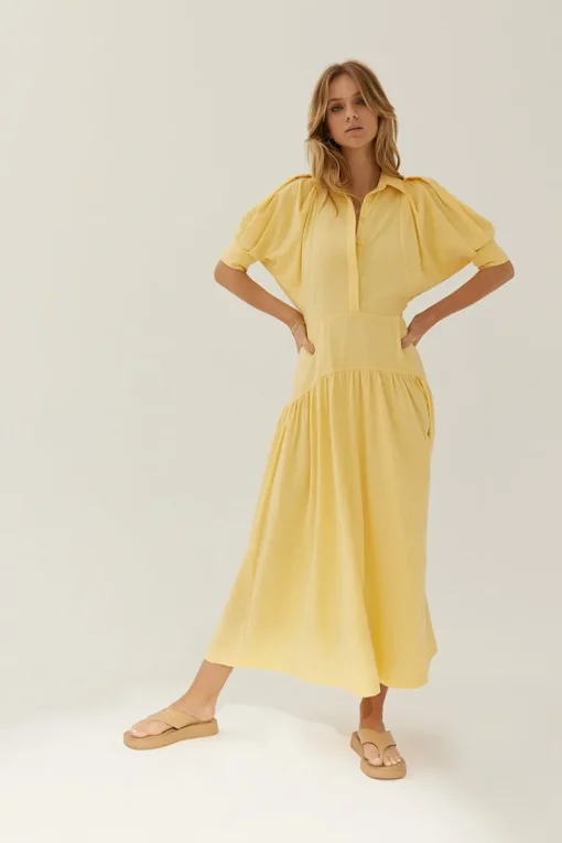 Sovere Studio - Hush Midi Shirt Dress (Butter)
