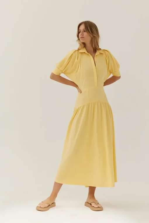 Sovere Studio - Hush Midi Shirt Dress (Butter)