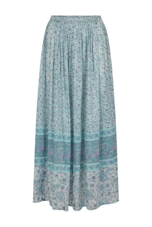 Women Spell AND GYPSY COLLECTIVE - LITTLE BIRD MAXI SKIRT (SKY)
