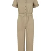 Women Spell AND THE GYPSY COLLECTIVE - FOXGLOVE EMBROIDERED BOILERSUIT (KHAKI)