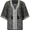 Spell AND THE GYPSY COLLECTIVE - LITTLE BIRD FLUTTER SLEEVE BLOUSE (MIDNIGHT)