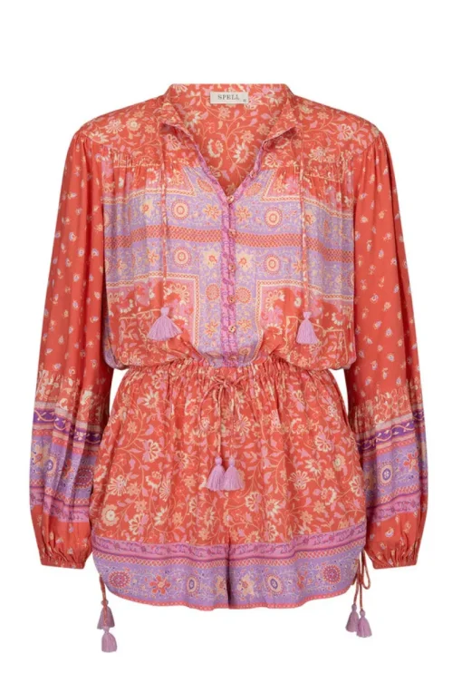 Women Spell AND THE GYPSY COLLECTIVE - SUNSHINE BANDIT ROMPER (CAYENNE)