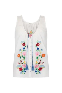 Women Spell AND THE GYPSY COLLECTIVE - FLORAPALOOSA EMBROIDERED CAMI (WILDFLOWER)