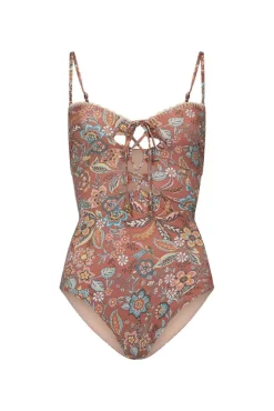 Women Spell AND THE GYPSY COLLECTIVE - MOJAVE LILY LACE UP ONE PIECE (AMBER)