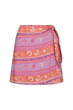Women Spell AND THE GYPSY COLLECTIVE - SUNSHINE BANDIT WRAP MINI SKIRT (CAYENNE)