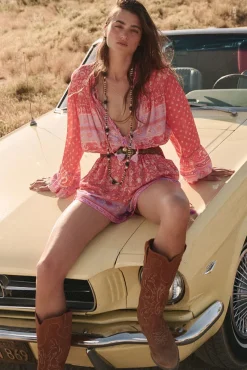 Women Spell AND THE GYPSY COLLECTIVE - SUNSHINE BANDIT ROMPER (CAYENNE)