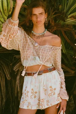 Women Spell AND THE GYPSY COLLECTIVE - SWEET NOTHINGS BLOUSE (PEPPERMINT)
