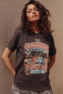 Spell AND THE GYPSY COLLECTIVE - WONDERLAND BIKE TEE (CHARCOAL)