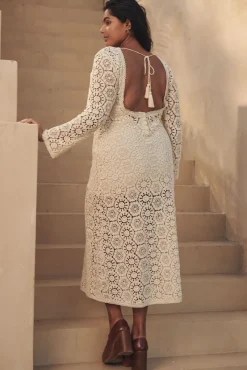 Women Spell AND THE GYPSY COLLECTIVE - HELENA CROCHET LACE GOWN (CREAM)