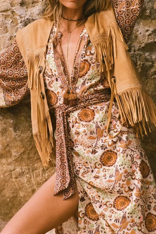 Spell AND THE GYPSY COLLECTIVE - SANNAH BOHO MAXI DRESS (GOLDEN OCHRE)