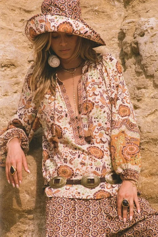 Spell AND THE GYPSY COLLECTIVE - SANNAH BLOUSE (GOLDEN OCHRE)