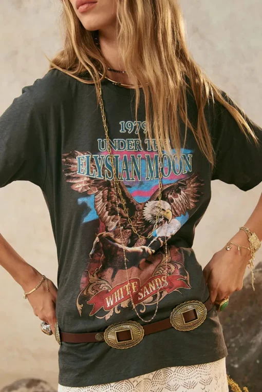 Spell AND THE GYPSY COLLECTIVE - ELYSIAN BIKER TEE (CHARCOAL)