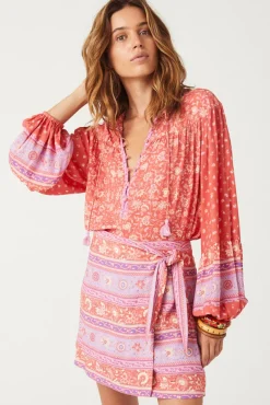 Women Spell AND THE GYPSY COLLECTIVE - SUNSHINE BANDIT BLOUSE (CAYENNE)