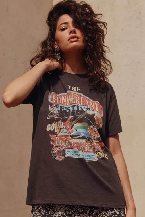 Spell AND THE GYPSY COLLECTIVE - WONDERLAND BIKE TEE (CHARCOAL)