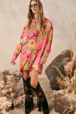 Spell AND THE GYPSY COLLECTIVE - LIBERTINE SHIRT DRESS (CAYENNE)