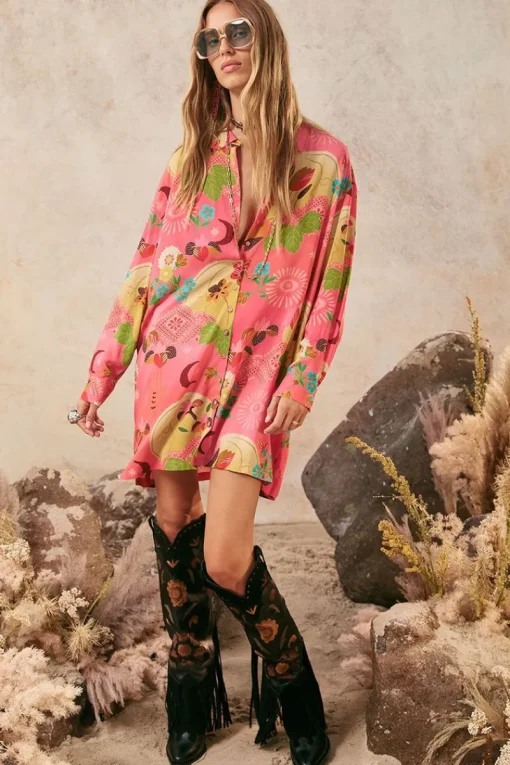 Spell AND THE GYPSY COLLECTIVE - LIBERTINE SHIRT DRESS (CAYENNE)