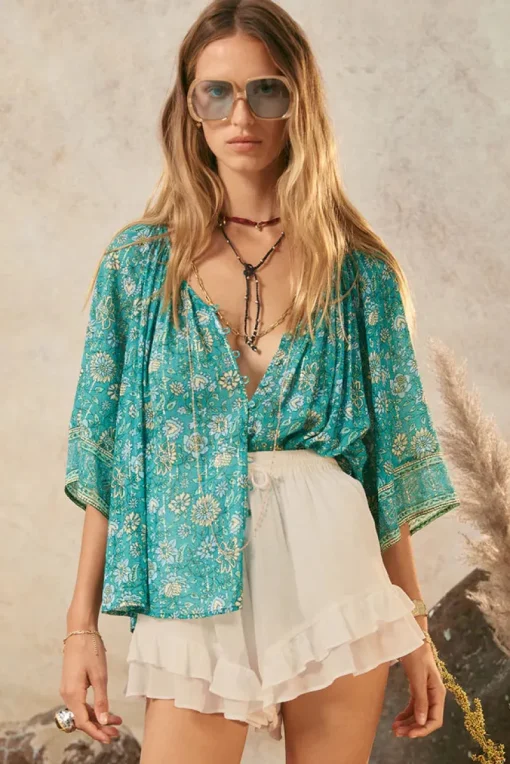 Spell AND THE GYPSY COLLECTIVE - ELYSIAN SHORT SLEEVE BLOUSE