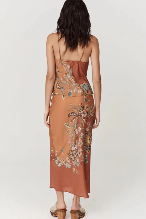 Women Spell AND THE GYPSY COLLECTIVE - MOJAVE LILY BIAS SKIRT (AMBER)