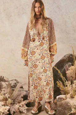 Spell AND THE GYPSY COLLECTIVE - SANNAH BOHO MAXI DRESS (GOLDEN OCHRE)
