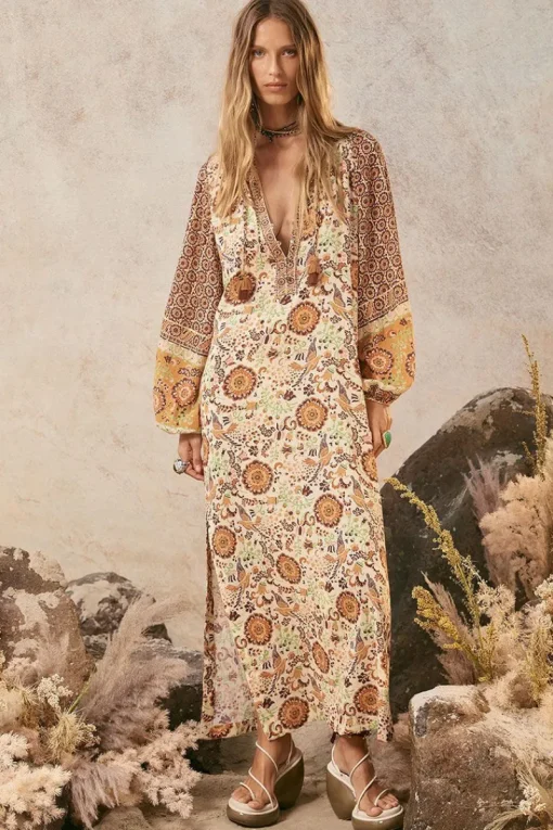 Spell AND THE GYPSY COLLECTIVE - SANNAH BOHO MAXI DRESS (GOLDEN OCHRE)