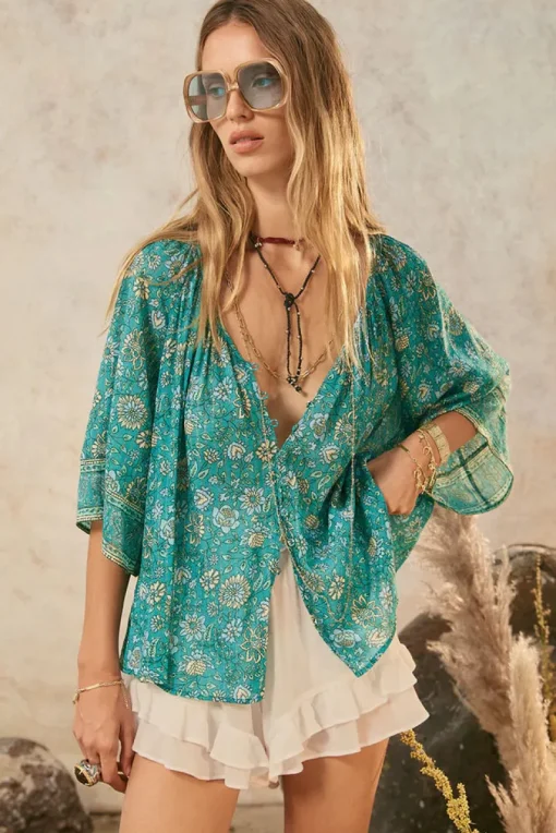 Spell AND THE GYPSY COLLECTIVE - ELYSIAN SHORT SLEEVE BLOUSE