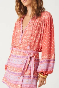 Women Spell AND THE GYPSY COLLECTIVE - SUNSHINE BANDIT BLOUSE (CAYENNE)