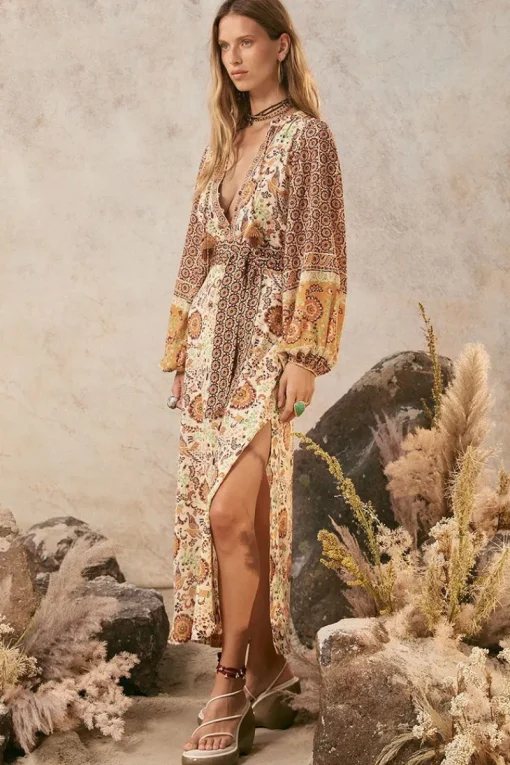 Spell AND THE GYPSY COLLECTIVE - SANNAH BOHO MAXI DRESS (GOLDEN OCHRE)