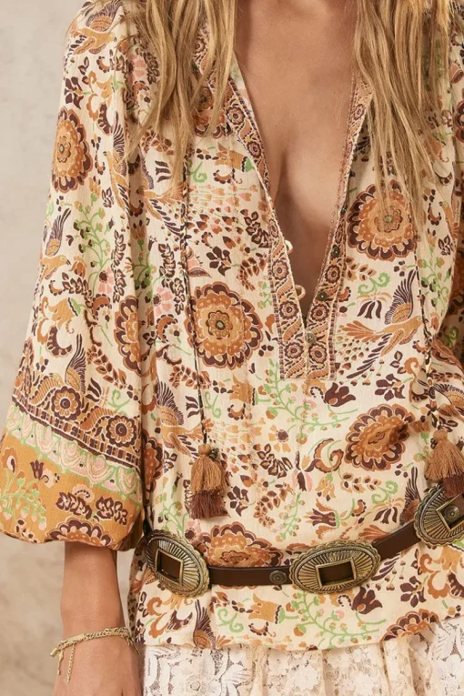 Spell AND THE GYPSY COLLECTIVE - SANNAH BLOUSE (GOLDEN OCHRE)