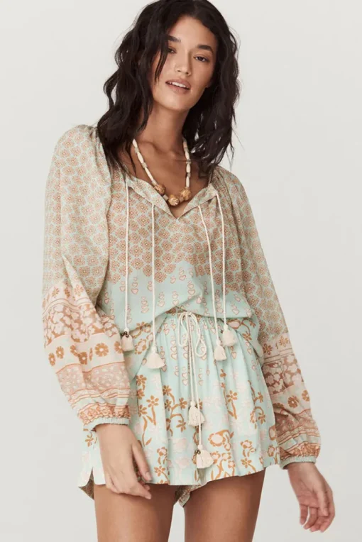 Women Spell AND THE GYPSY COLLECTIVE - SWEET NOTHINGS BLOUSE (PEPPERMINT)