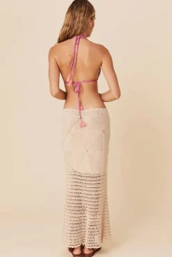Women Spell AND THE GYPSY COLLECTIVE - SALINA CROCHET MIDI SKIRT (NATURAL) FINAL SALE