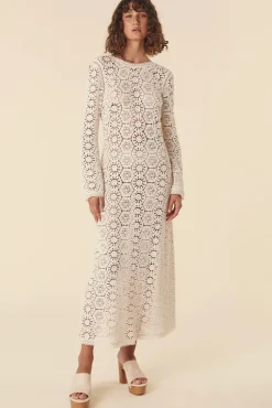 Women Spell AND THE GYPSY COLLECTIVE - HELENA CROCHET LACE GOWN (CREAM)