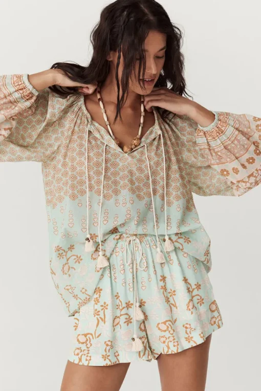 Women Spell AND THE GYPSY COLLECTIVE - SWEET NOTHINGS BLOUSE (PEPPERMINT)